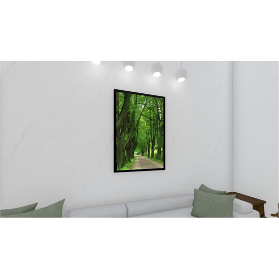 Quadro Decorativo Bosque em Adesivo com Moldura Caixa