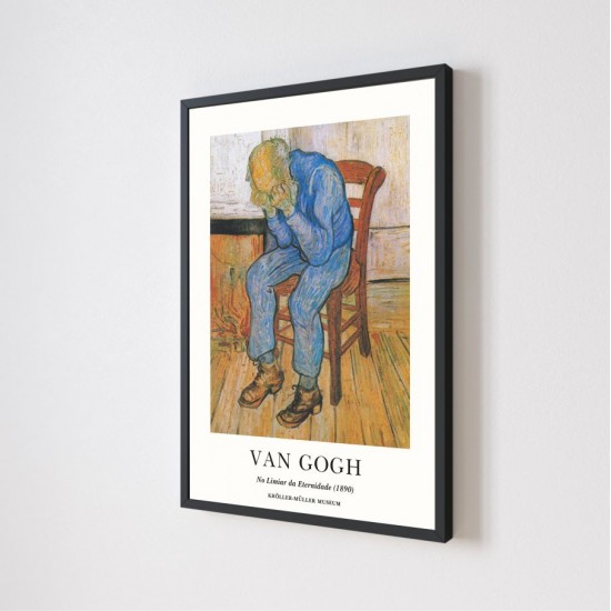 Quadro Decorativo Van Gogh No Limiar da Eternidade em Adesivo com Moldura Caixa