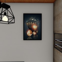 Quadro Decorativo Poker em Adesivo com Moldura Caixa