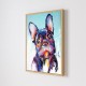 Quadro Decorativo Pop Art Cachorro em Adesivo com Moldura Caixa