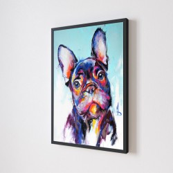 Quadro Decorativo Pop Art Cachorro em Adesivo com Moldura Caixa