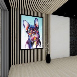 Quadro Decorativo Pop Art Cachorro em Adesivo com Moldura Caixa