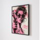 Quadro Decorativo Pop Art Mulher em Adesivo com Moldura Caixa