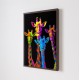 Quadro Decorativo Pop Art Girafa em Adesivo com Moldura Caixa