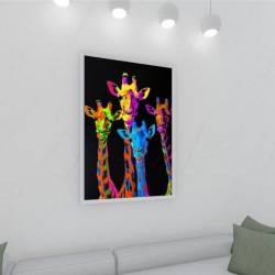 Quadro Decorativo Pop Art Girafa em Adesivo com Moldura Caixa