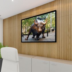 Quadro Decorativo Mercado Financeiro em Adesivo com Moldura Caixa