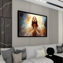 Quadro Decorativo Jesus Cristo em Adesivo com Moldura Caixa