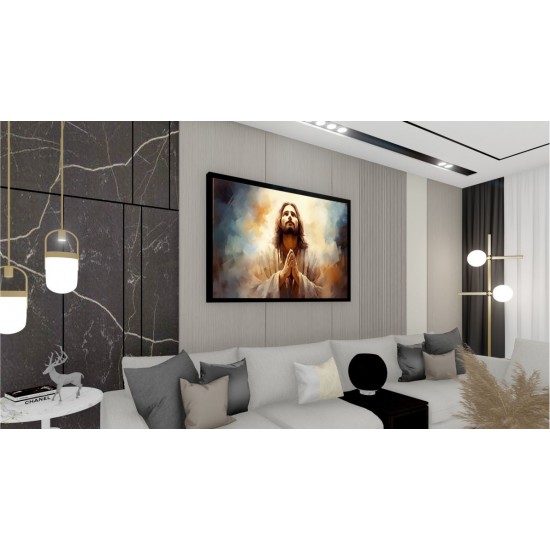 Quadro Decorativo Jesus Cristo em Adesivo com Moldura Caixa