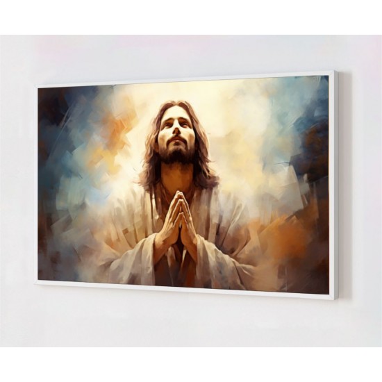 Quadro Decorativo Jesus Cristo em Adesivo com Moldura Caixa