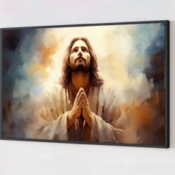 Quadro Decorativo Jesus Cristo em Adesivo com Moldura Caixa