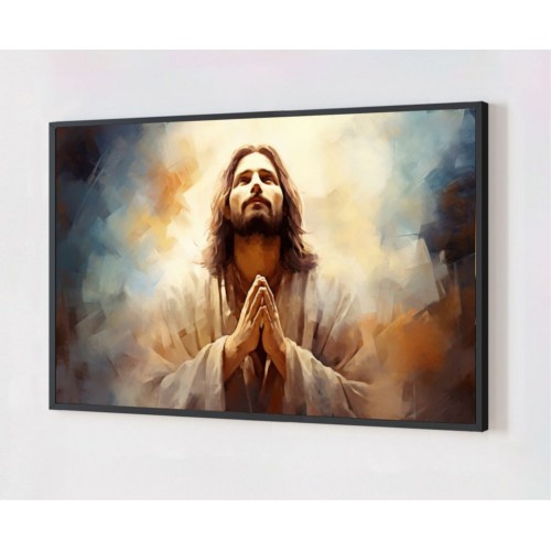 Quadro Decorativo Jesus Cristo em Adesivo com Moldura Caixa