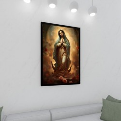 Quadro Decorativo Maria em Adesivo com Moldura Caixa