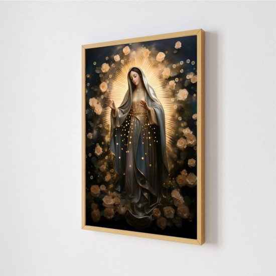 Quadro Decorativo Maria Abstrato em Adesivo com Moldura Caixa