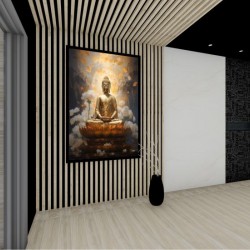 Quadro Decorativo Estátua Buda em Adesivo com Moldura Caixa Quadro Decorativo Estátua Buda em Adesivo com Moldura Caixa