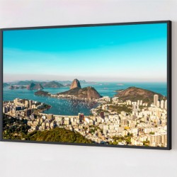 Quadro Decorativo Rio de Janeiro em Adesivo com Moldura Caixa