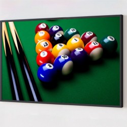 Quadro Decorativo Sinuca em Adesivo com Moldura Caixa