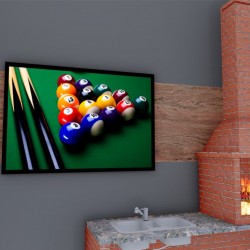 Quadro Decorativo Sinuca em Adesivo com Moldura Caixa