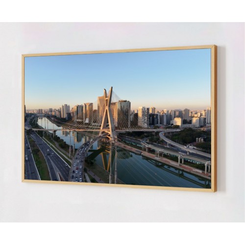 Quadro Decorativo São Paulo em Adesivo com Moldura Caixa