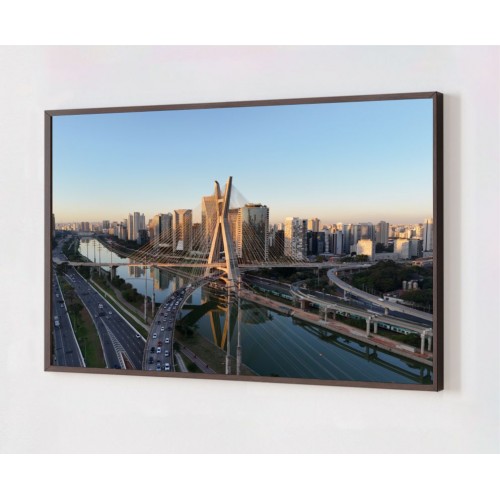 Quadro Decorativo São Paulo em Adesivo com Moldura Caixa