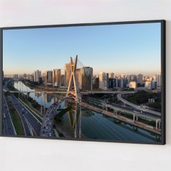 Quadro Decorativo São Paulo em Adesivo com Moldura Caixa