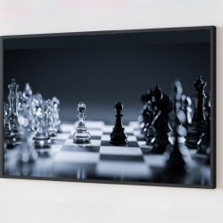 Quadro Decorativo Xadrez em Adesivo com Moldura Caixa