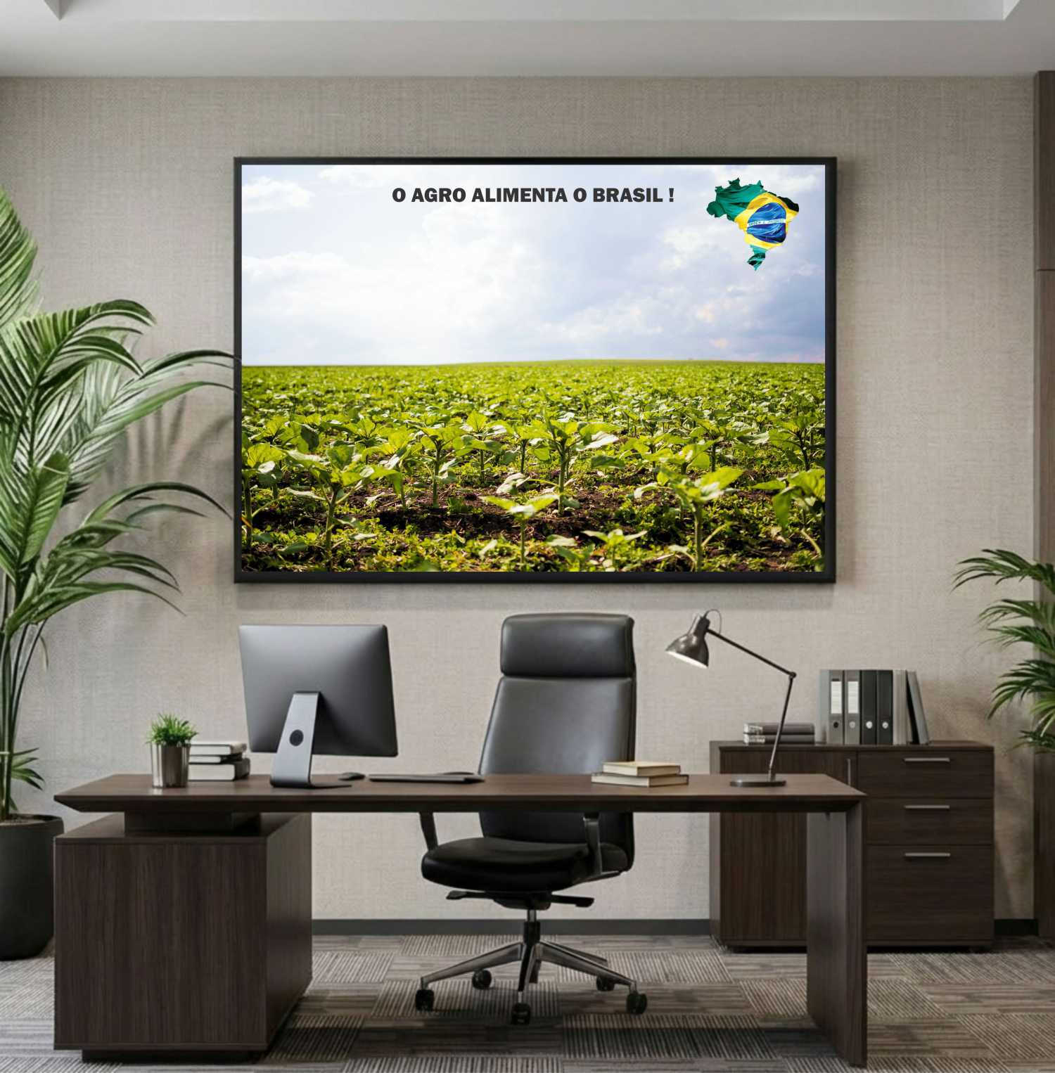Quadro Decorativo Agro Alimenta o Brasil Plantação