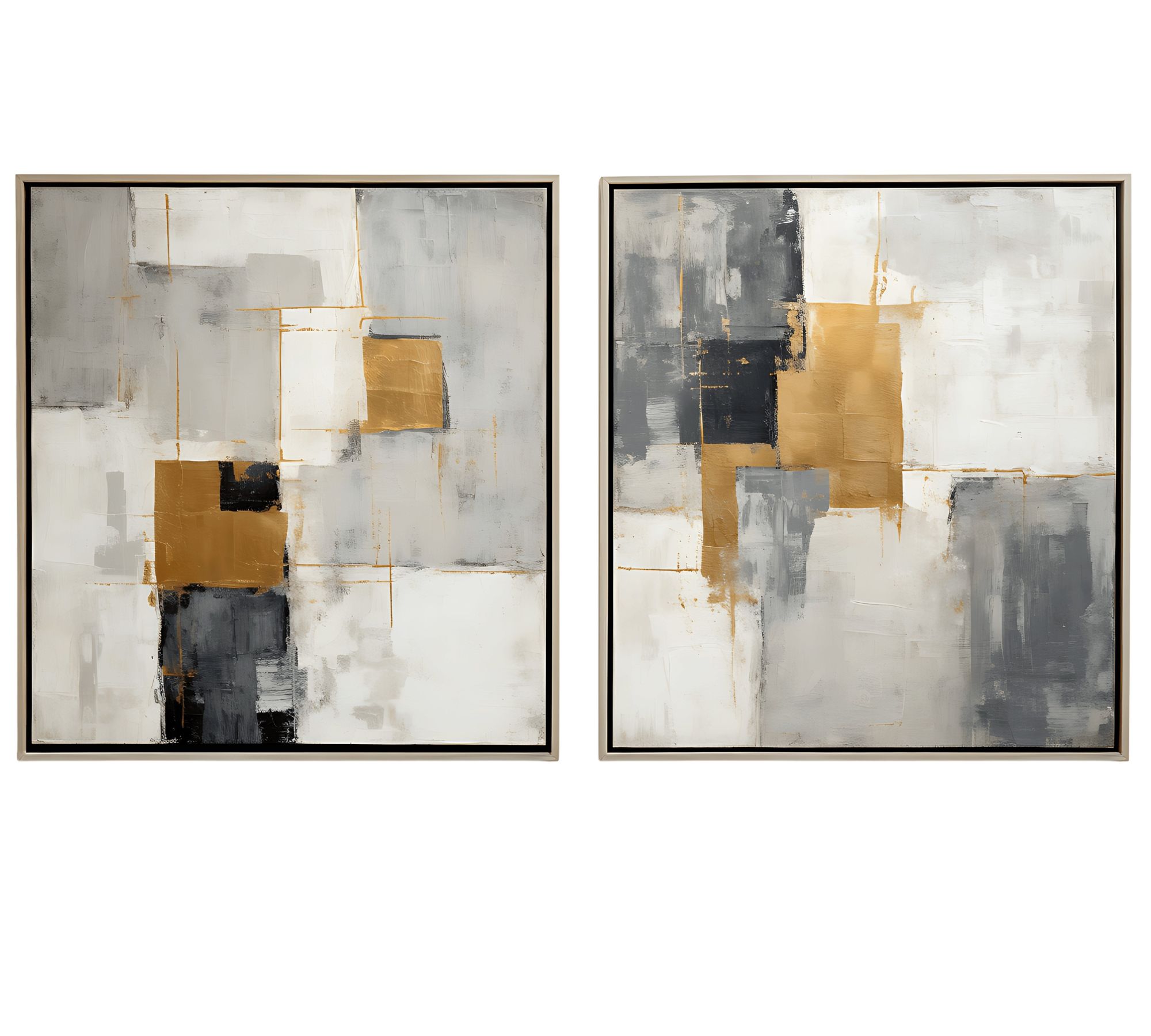 Quadro Decorativo Abstrato Duo em Adesivo com Moldura Caixa