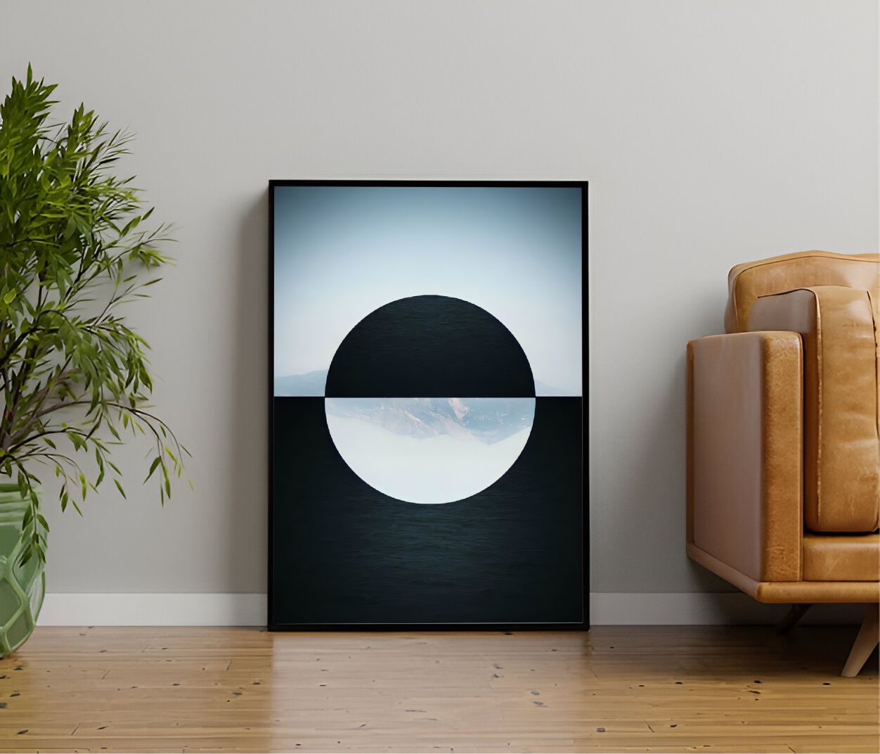 Quadro Decorativo Abstrato Geométrico Minimalista Dois Tons