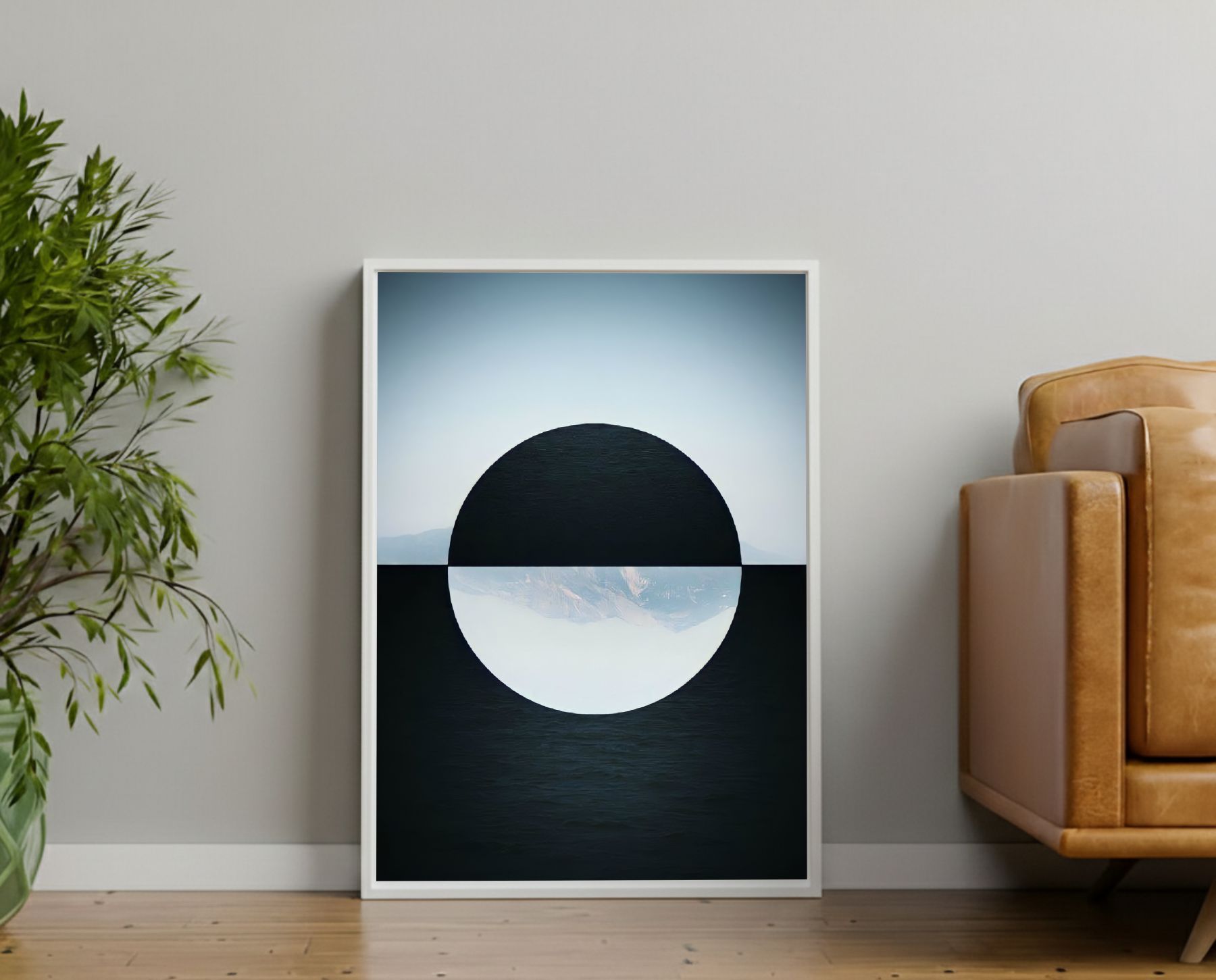 Quadro Decorativo Abstrato Geométrico Minimalista Dois Tons