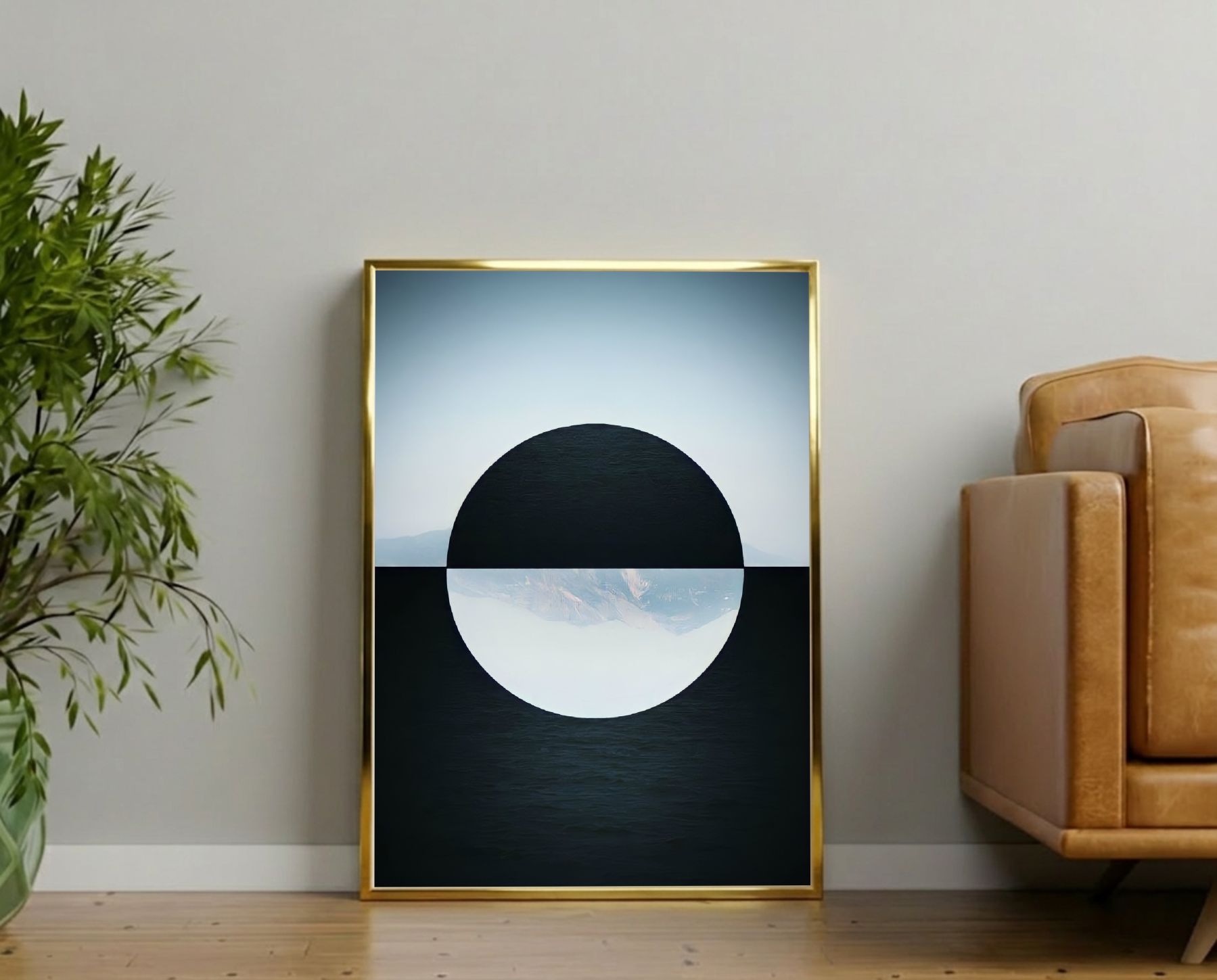 Quadro Decorativo Abstrato Geométrico Minimalista Dois Tons