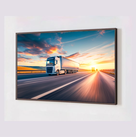 Quadro Decorativo Caminhão em Adesivo com Moldura Caixa