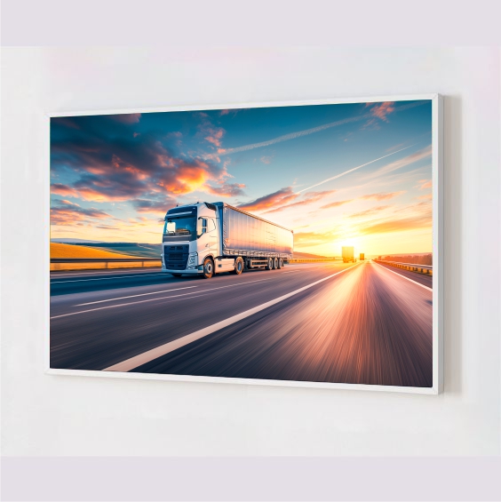 Quadro Decorativo Caminhão em Adesivo com Moldura Caixa