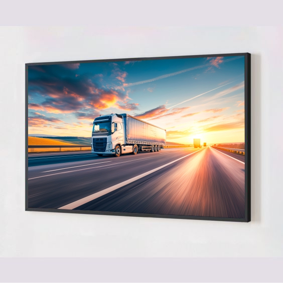 Quadro Decorativo Caminhão em Adesivo com Moldura Caixa