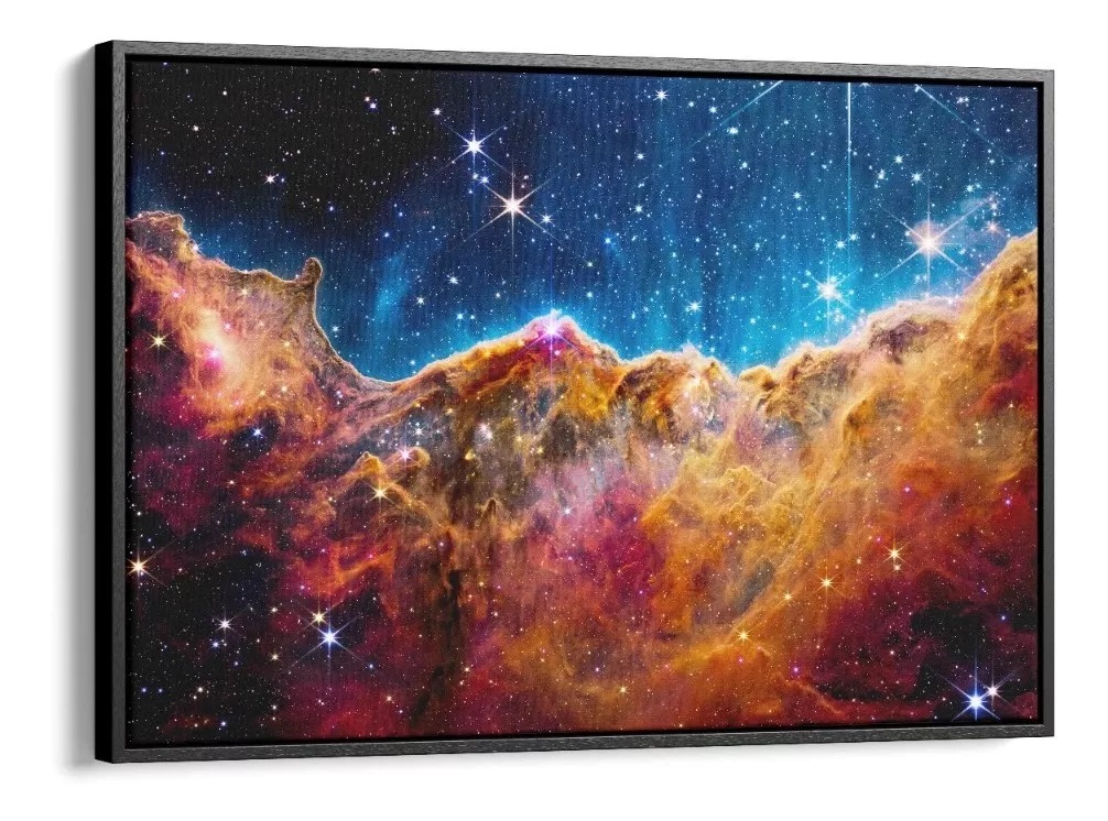 Quadro Decorativo Pilares da Criação em Canvas com Moldura Negativa