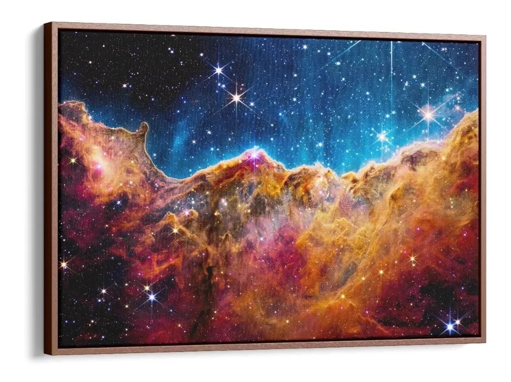 Quadro Decorativo Pilares da Criação em Canvas com Moldura Negativa