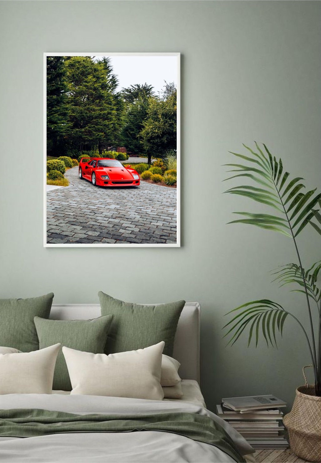 Quadro Decorativo Ferrari F40 em Adesivo com Moldura Caixa