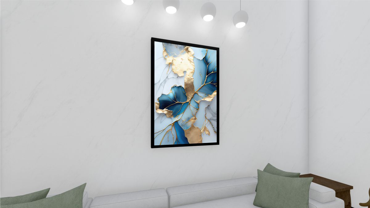 Quadro Decorativo Abstrato Luxo em Adesivo com Moldura Caixa