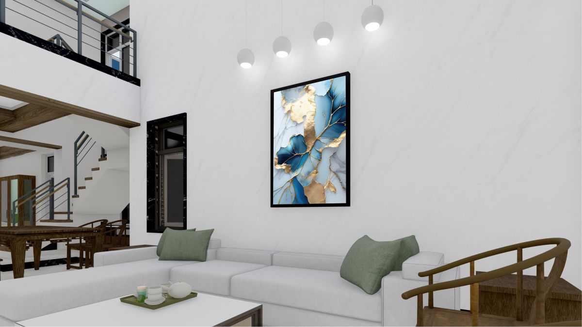 Quadro Decorativo Abstrato Luxo em Adesivo com Moldura Caixa