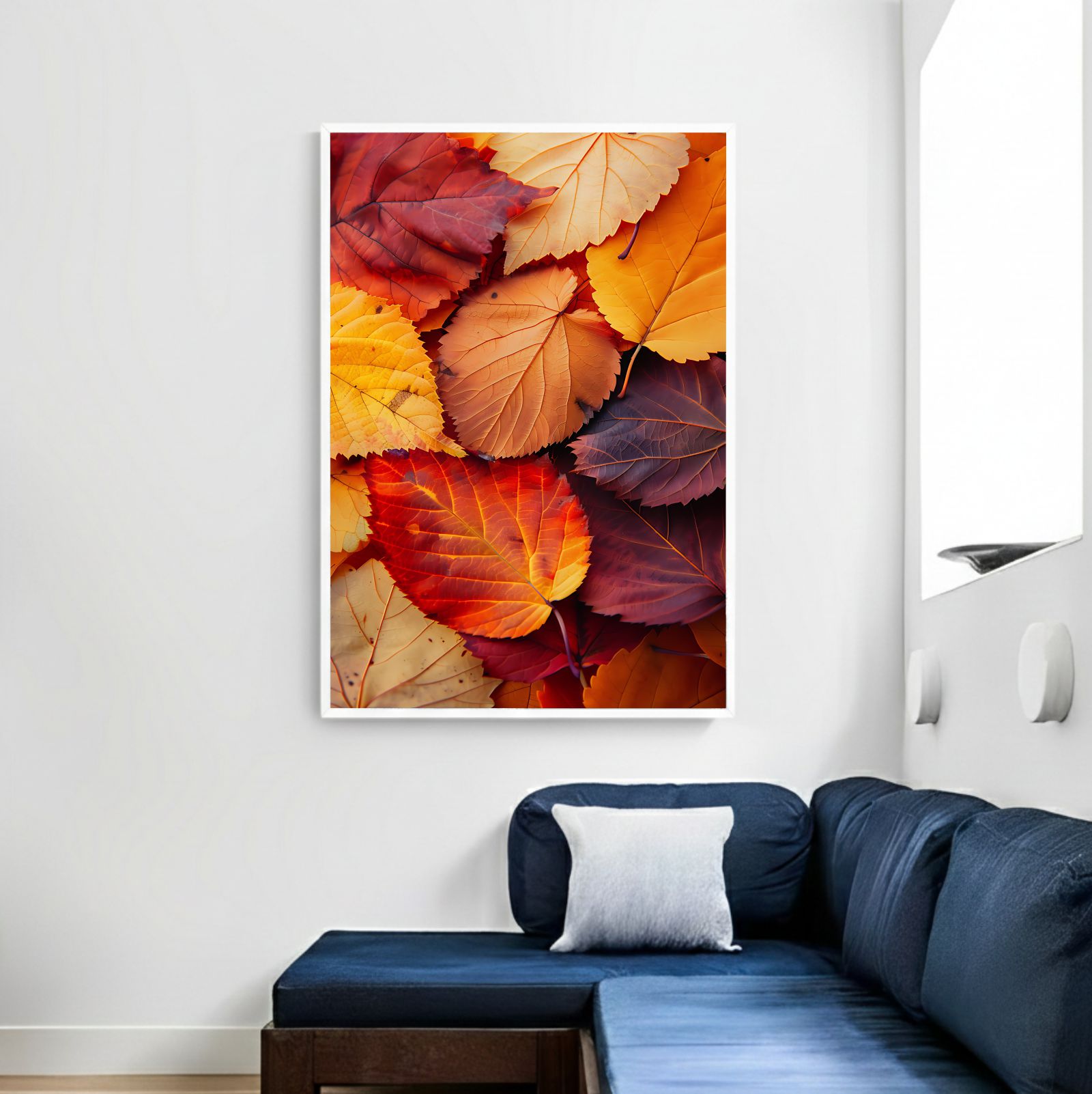 Quadro Decorativo Folhas De Outono Tons Terrosos Natureza