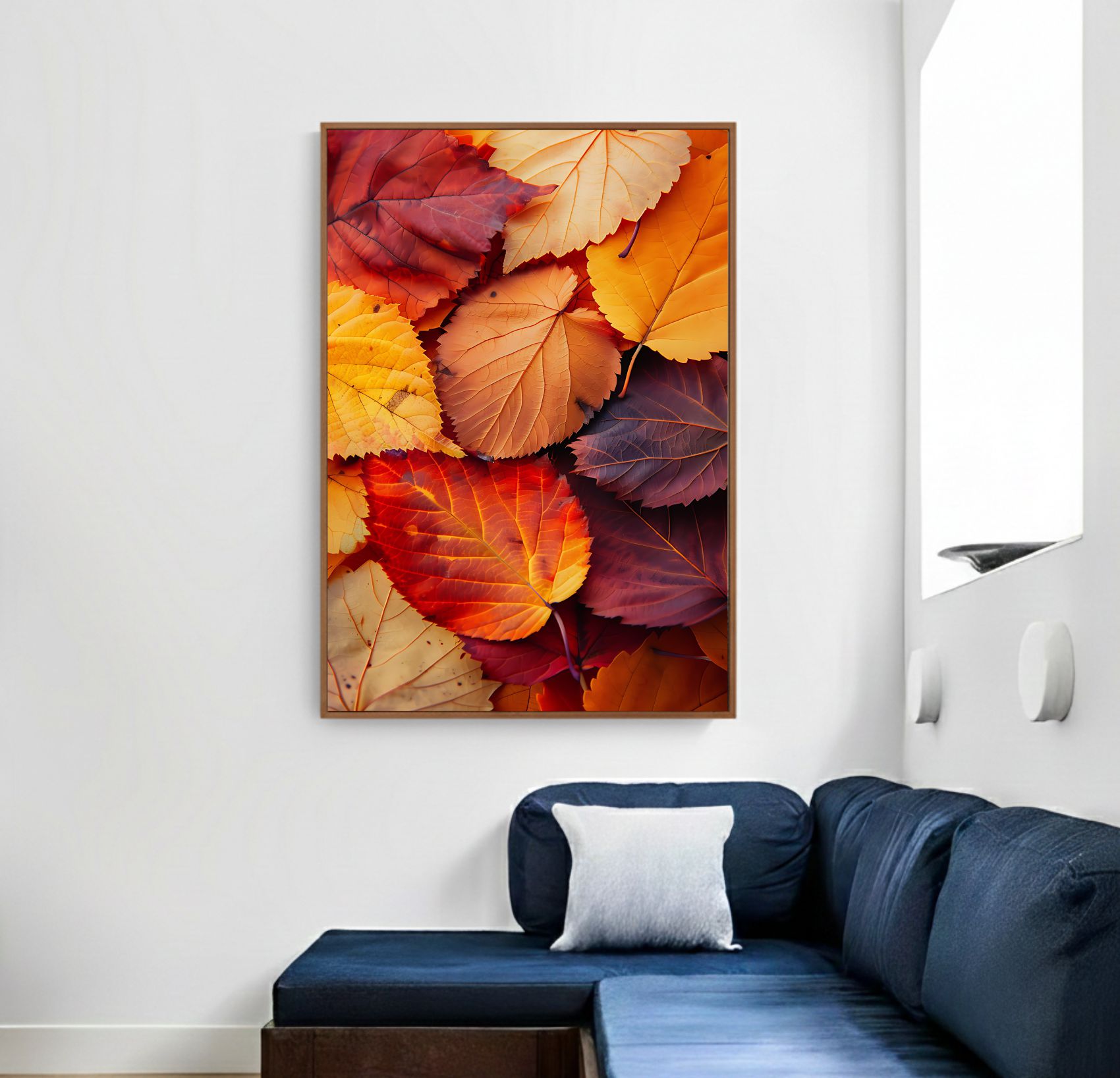 Quadro Decorativo Folhas De Outono Tons Terrosos Natureza