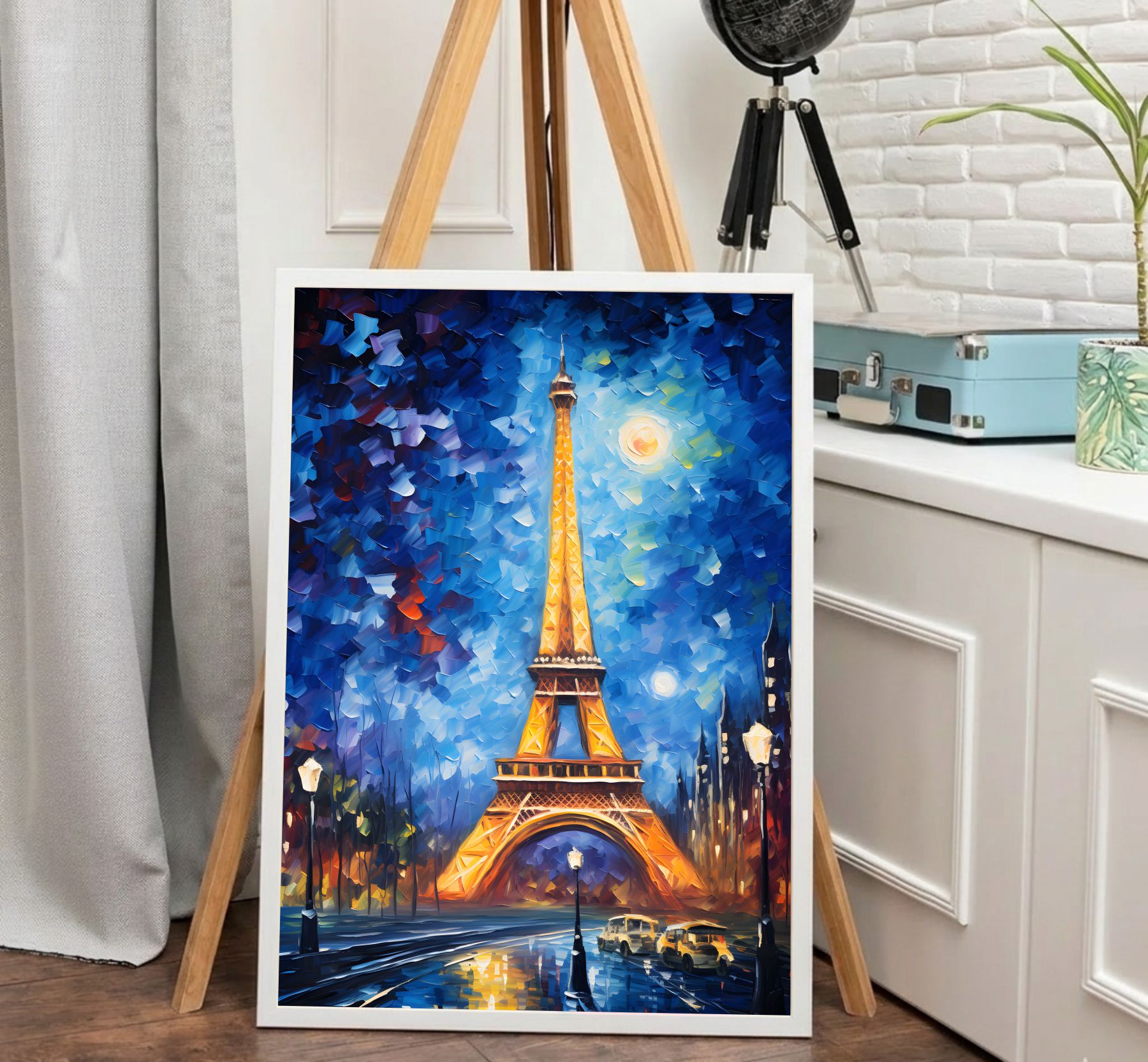 Quadro Decorativo Pintura Torre Eiffel Na Noite De Paris Quadro Decorativo Pintura Torre Eiffel Na Noite De Paris