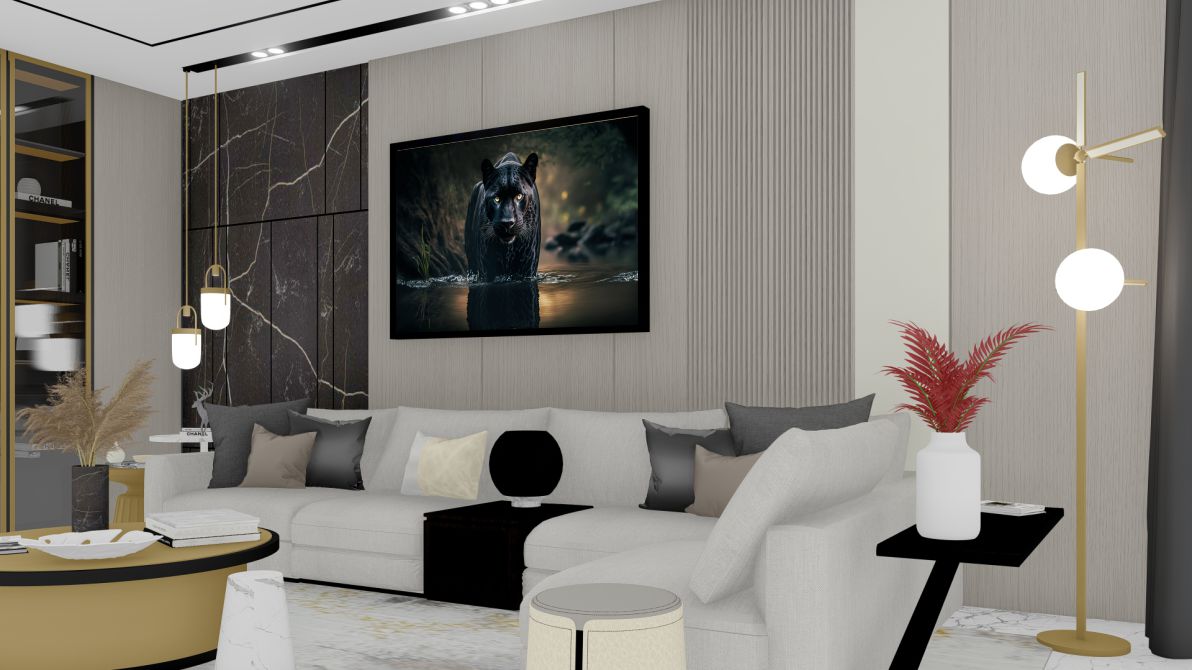 Quadro Decorativo Pantera Negra em Adesivo com Moldura Caixa