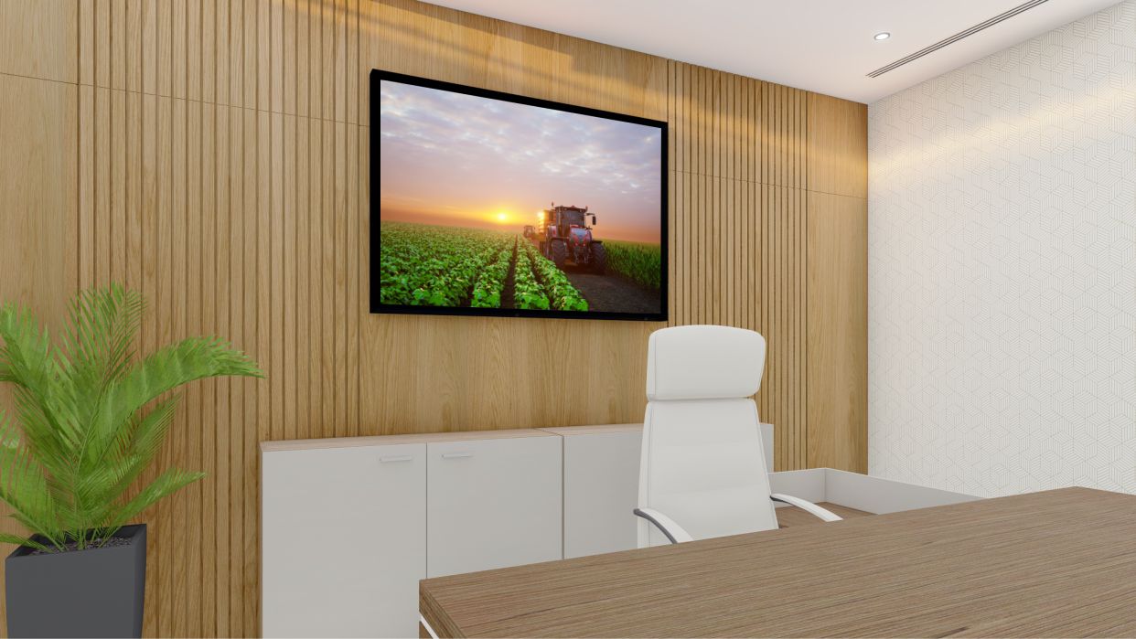 Quadro Decorativo Plantação em Adesivo com Moldura Caixa