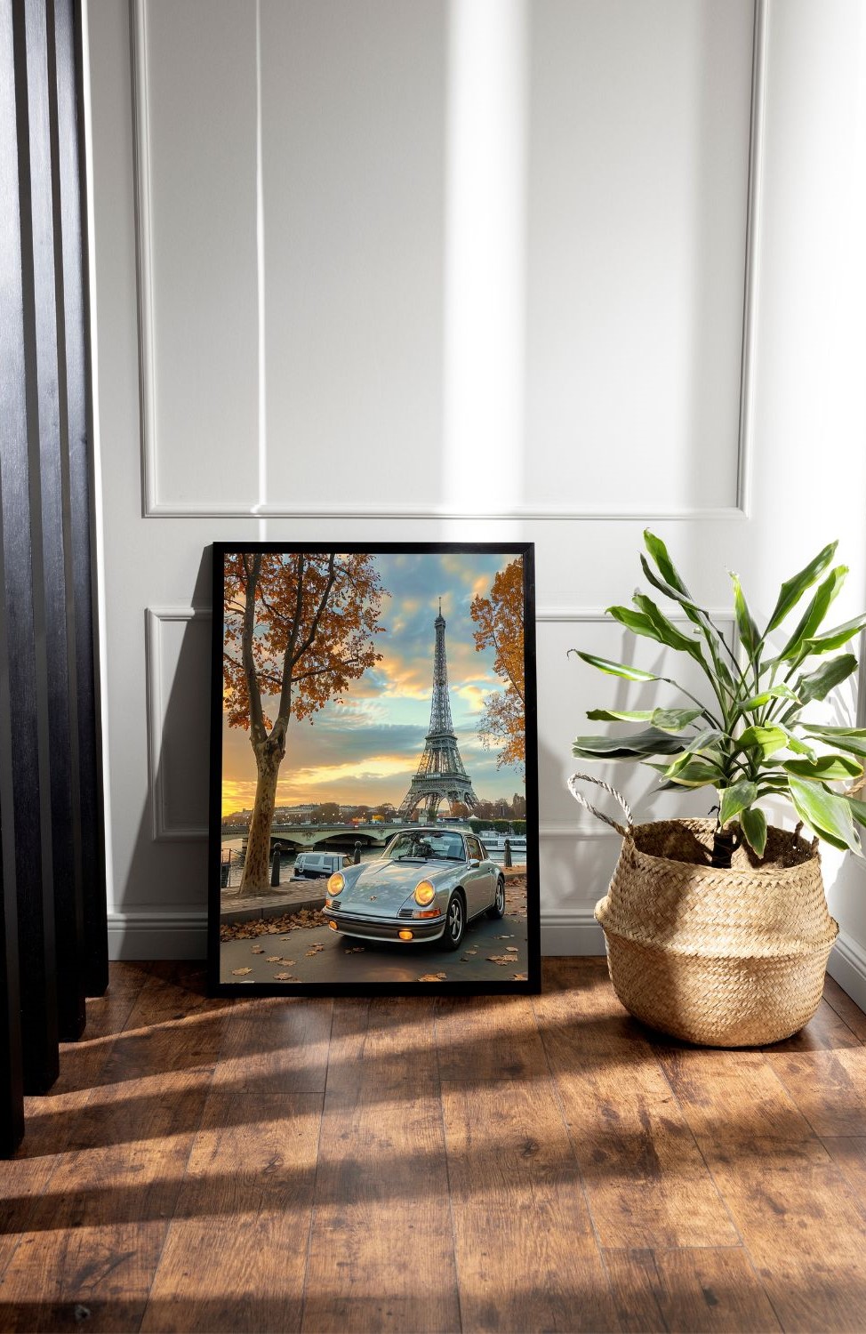 Quadro Decorativo Porsche Paris em Adesivo com Moldura Caixa
