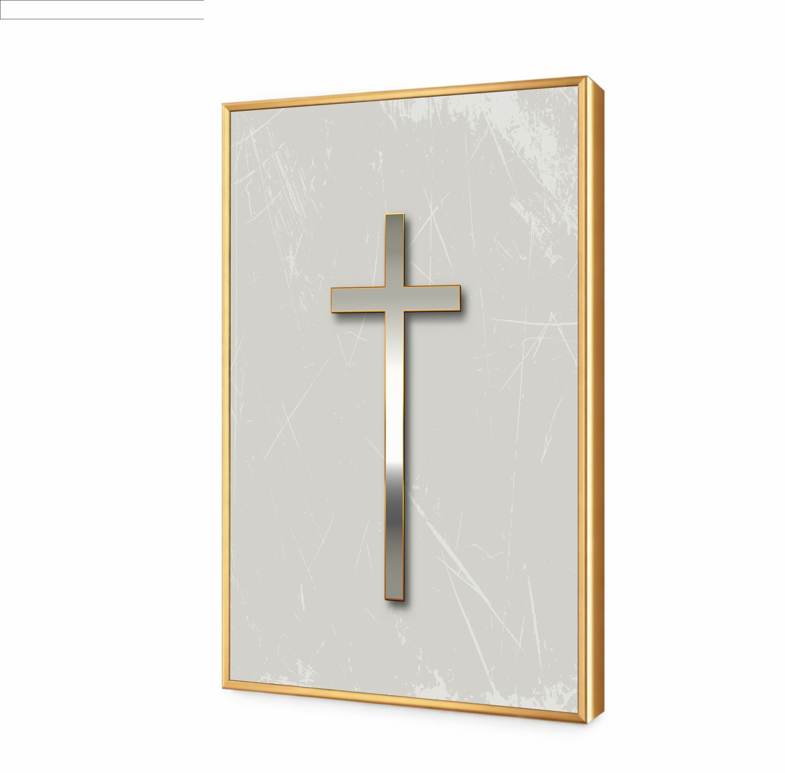 Quadro Decorativo Cruz De Prata Religiosa Fé Cristã e Proteção