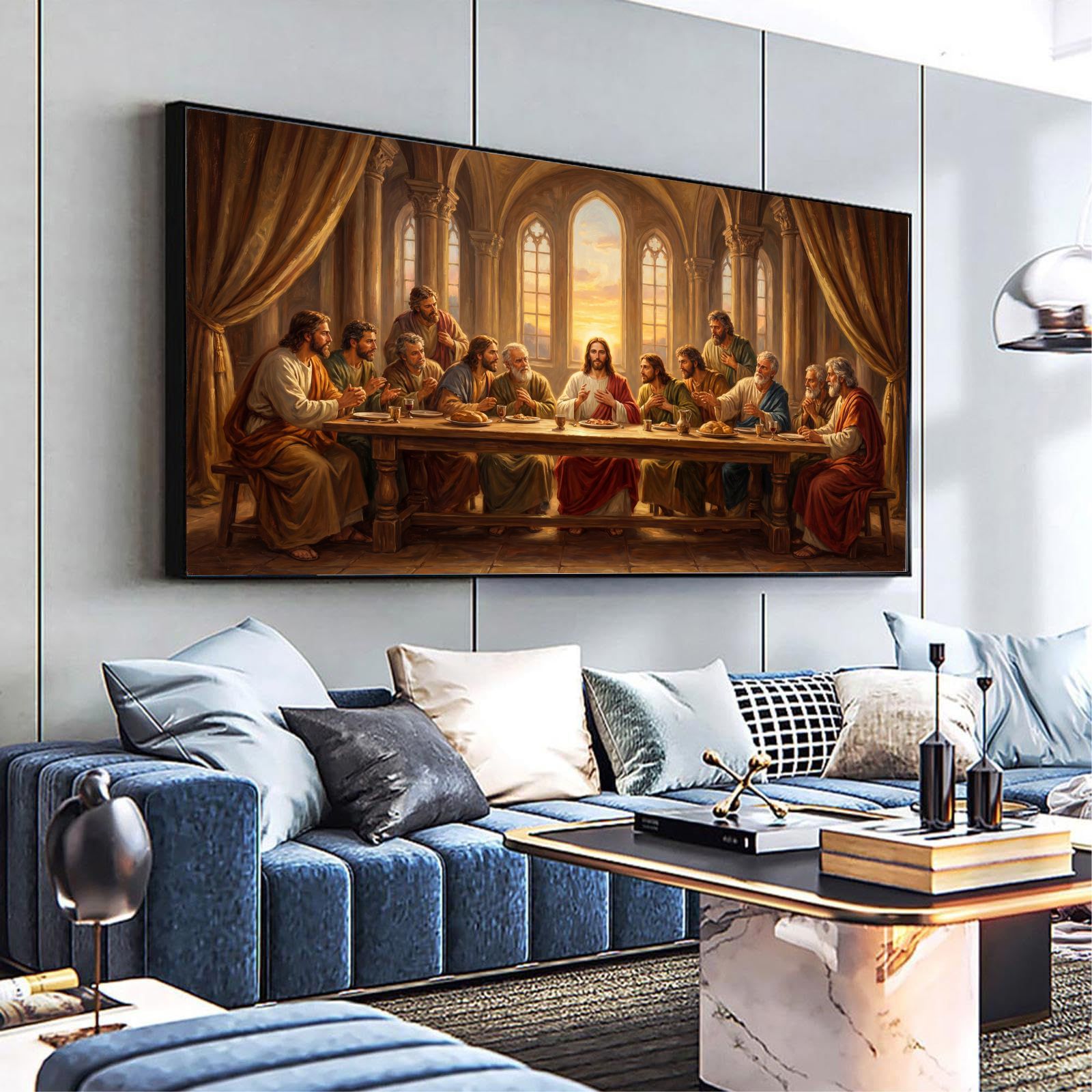 Quadro Decorativo Santa Ceia de Jesus Cristo em Arte