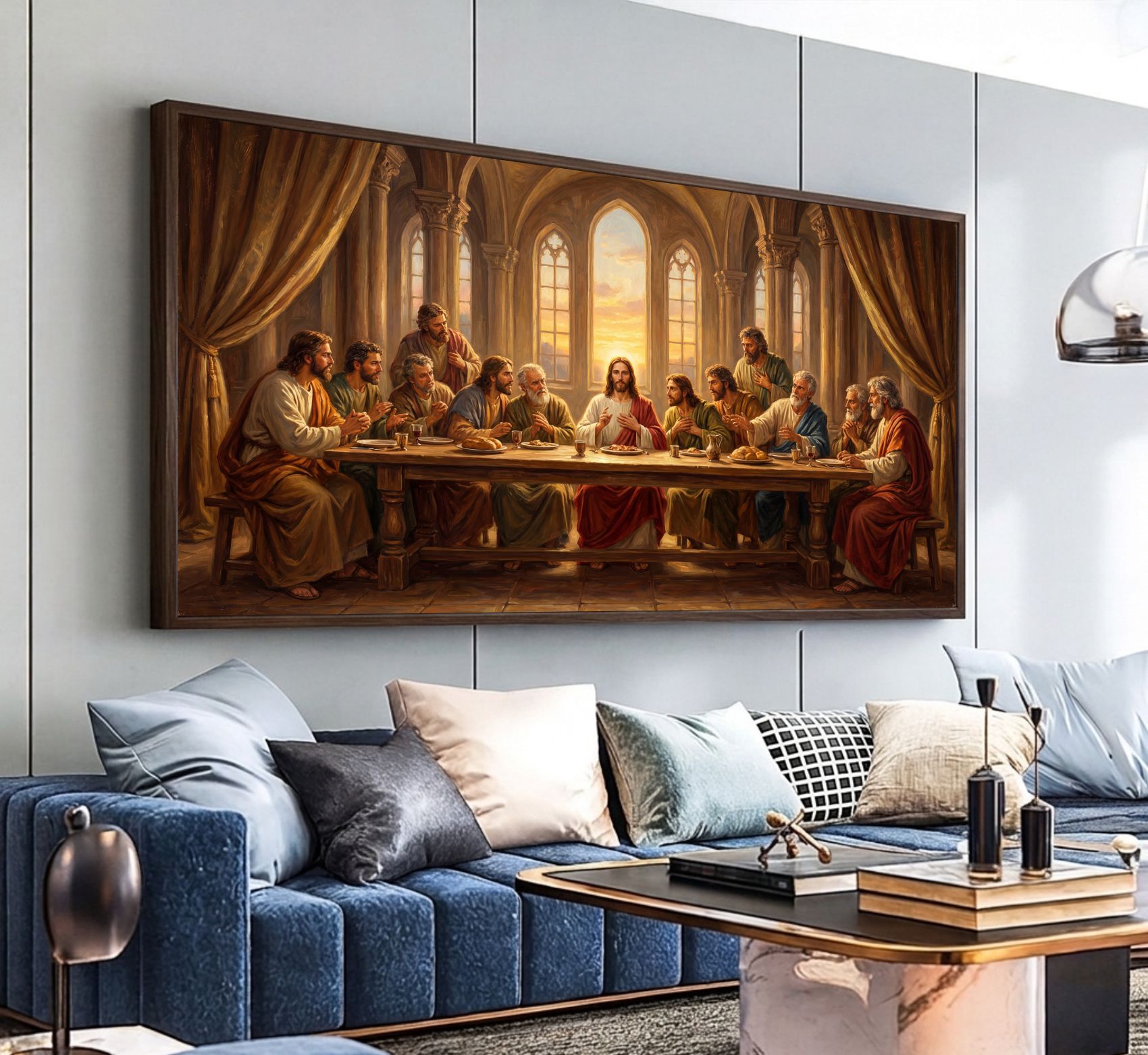 Quadro Decorativo Santa Ceia de Jesus Cristo em Arte