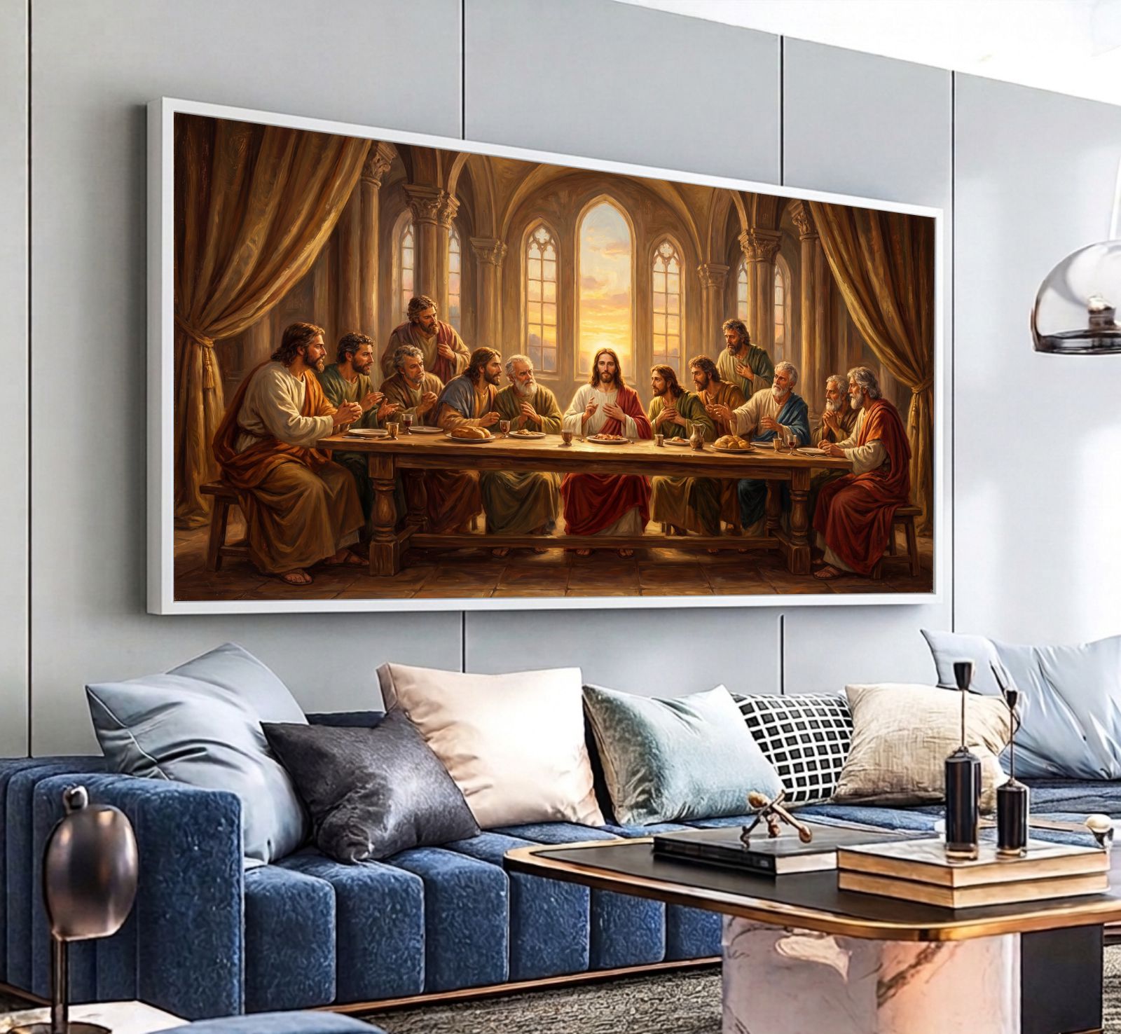 Quadro Decorativo Santa Ceia de Jesus Cristo em Arte