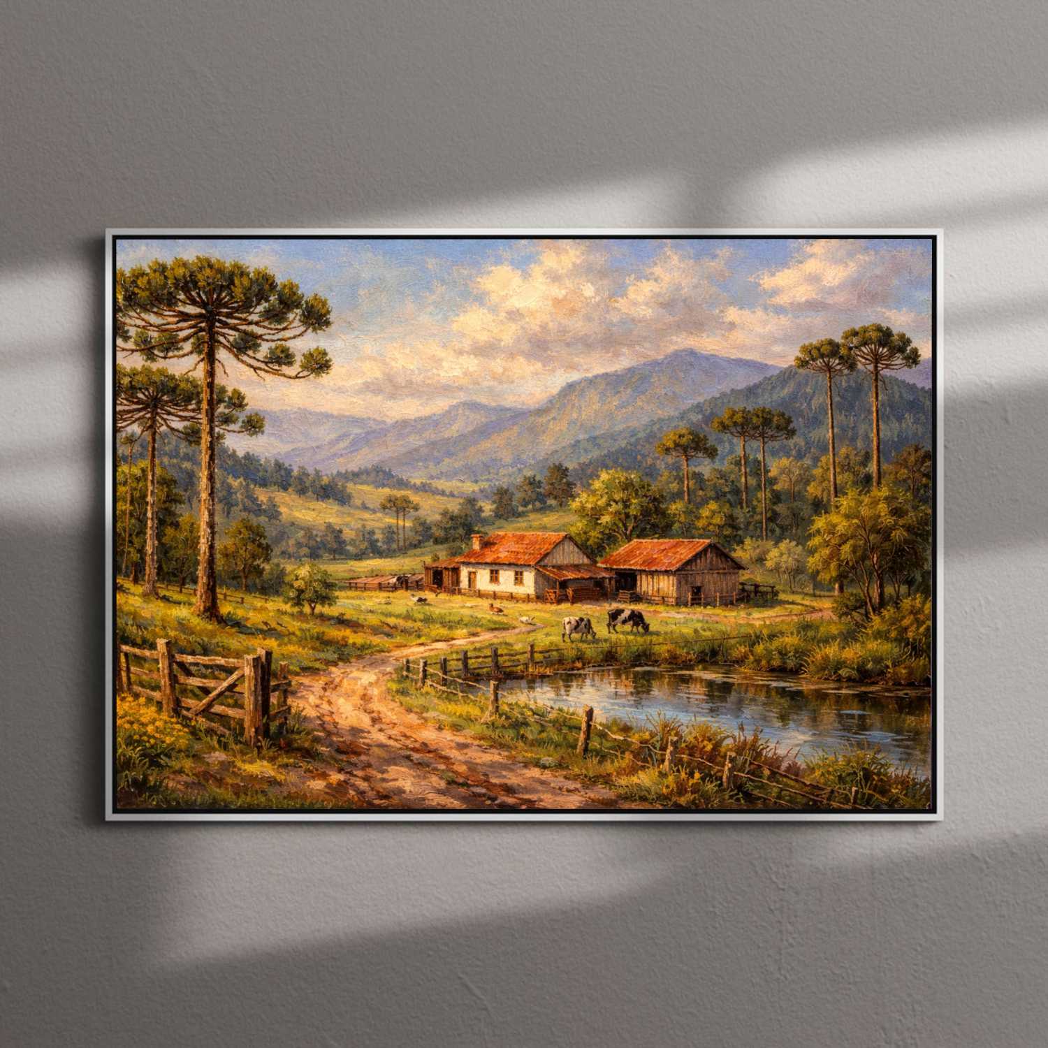 Quadro Decorativo Agro Fazenda Com Araucárias Do Sul 