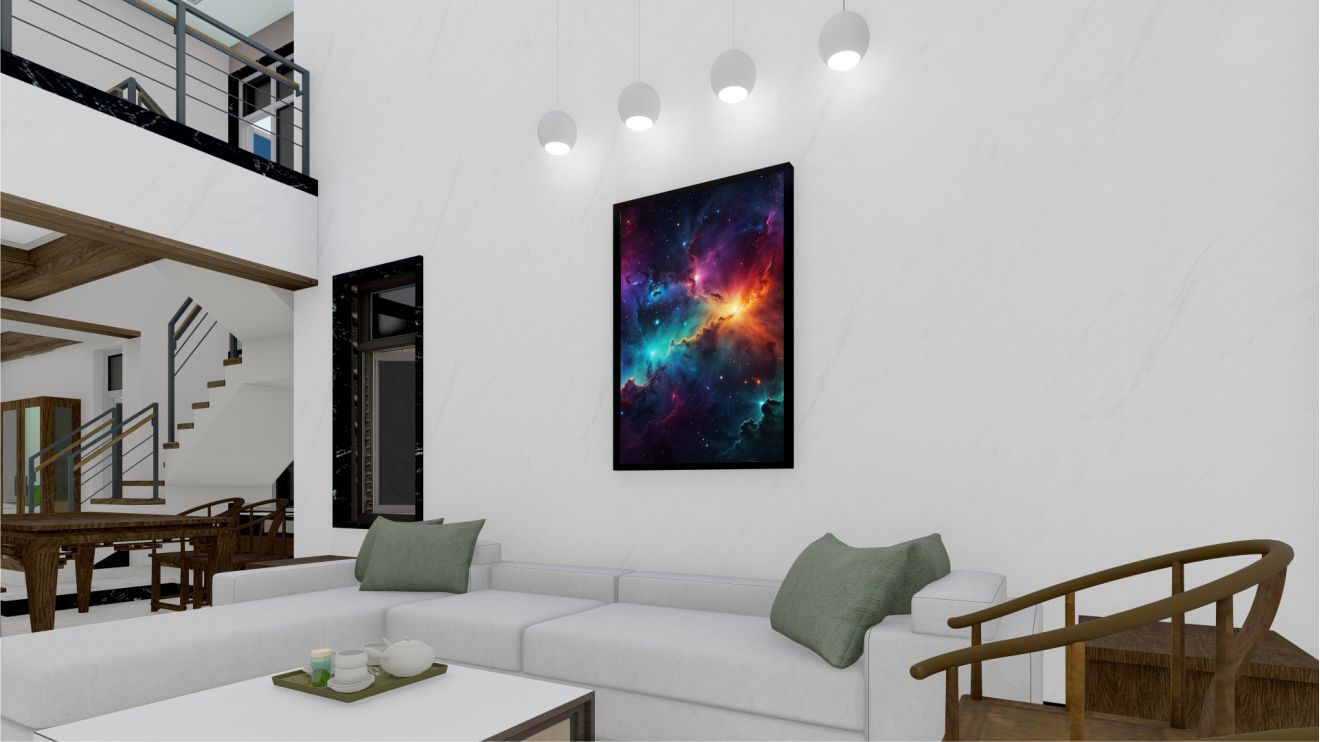 Quadro Decorativo Universo em Adesivo com Moldura Caixa